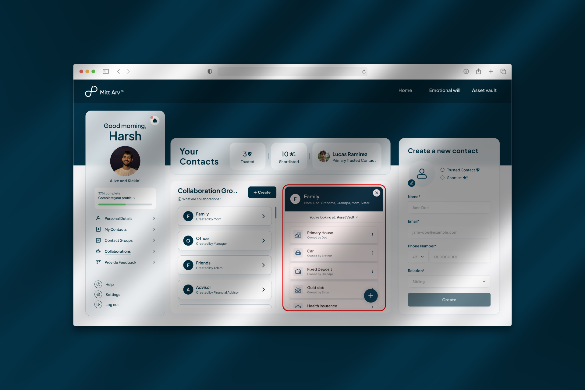 Collaboration Dashboard (Before)